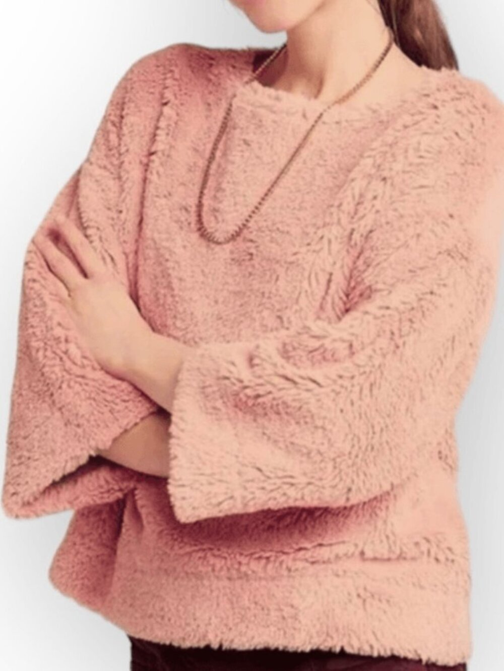 Madewell Superfurry 3/4 Sleeve Fuzzy Pullover (XL)